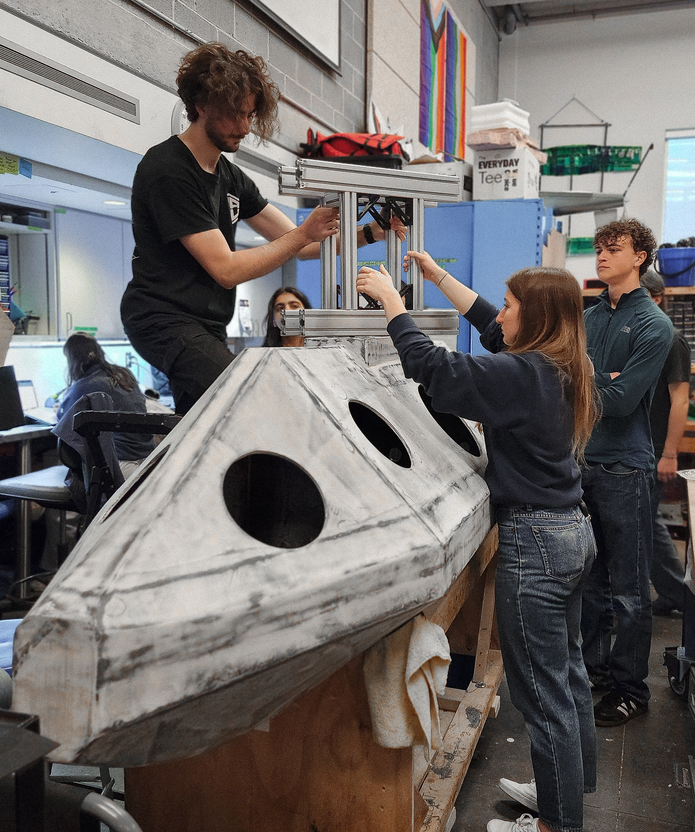 Candid image of the mechanical team